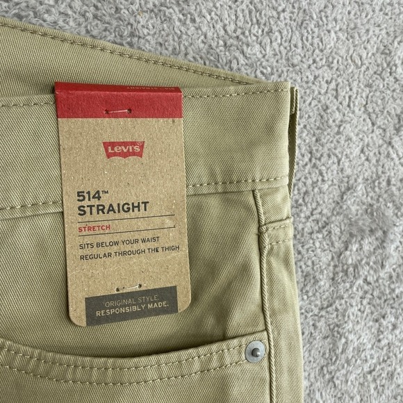NEW Levi's 514 Men's 30x30 Straight Twill Pants Khaki Stretch - Picture 6 of 8